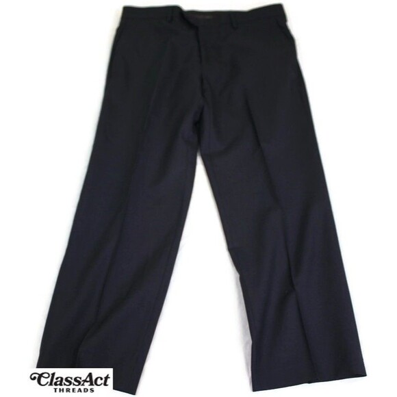 Ralph Lauren Total Comfort Wool Pant Blue Flat Fronts Tag Sz 32X27 (34X27) - Picture 6 of 9